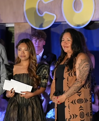 Scholarship Recipient Princess with Maria Clark