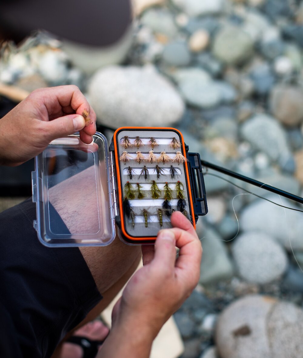 Box of flies for fly fishing