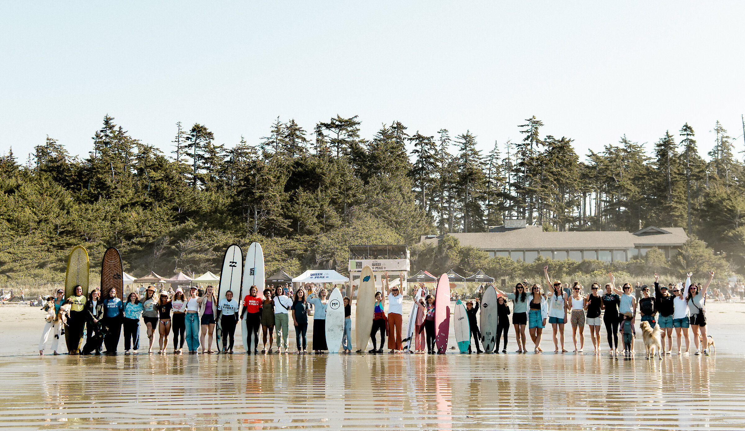 competitors at Queen of the Peak Women's Surf Contest