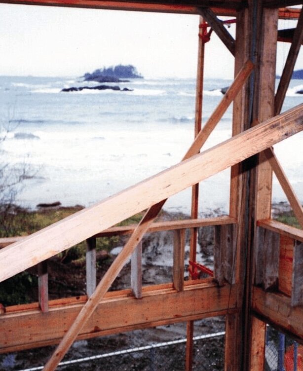 View of the ocean and MacKenzie Beach from the construction site of the Tin Wis Resort