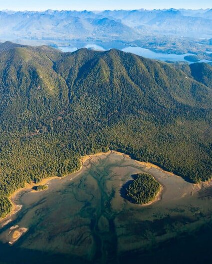 aerial photo of Meares Island