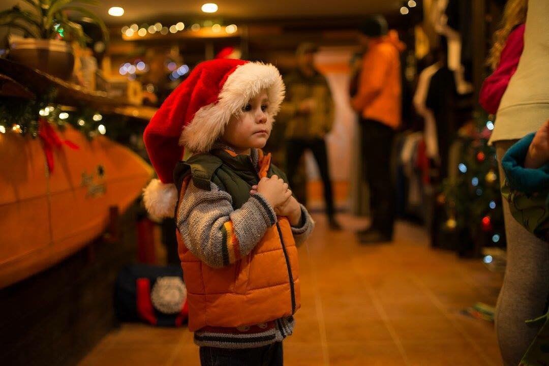 Little boy with Santa Hat