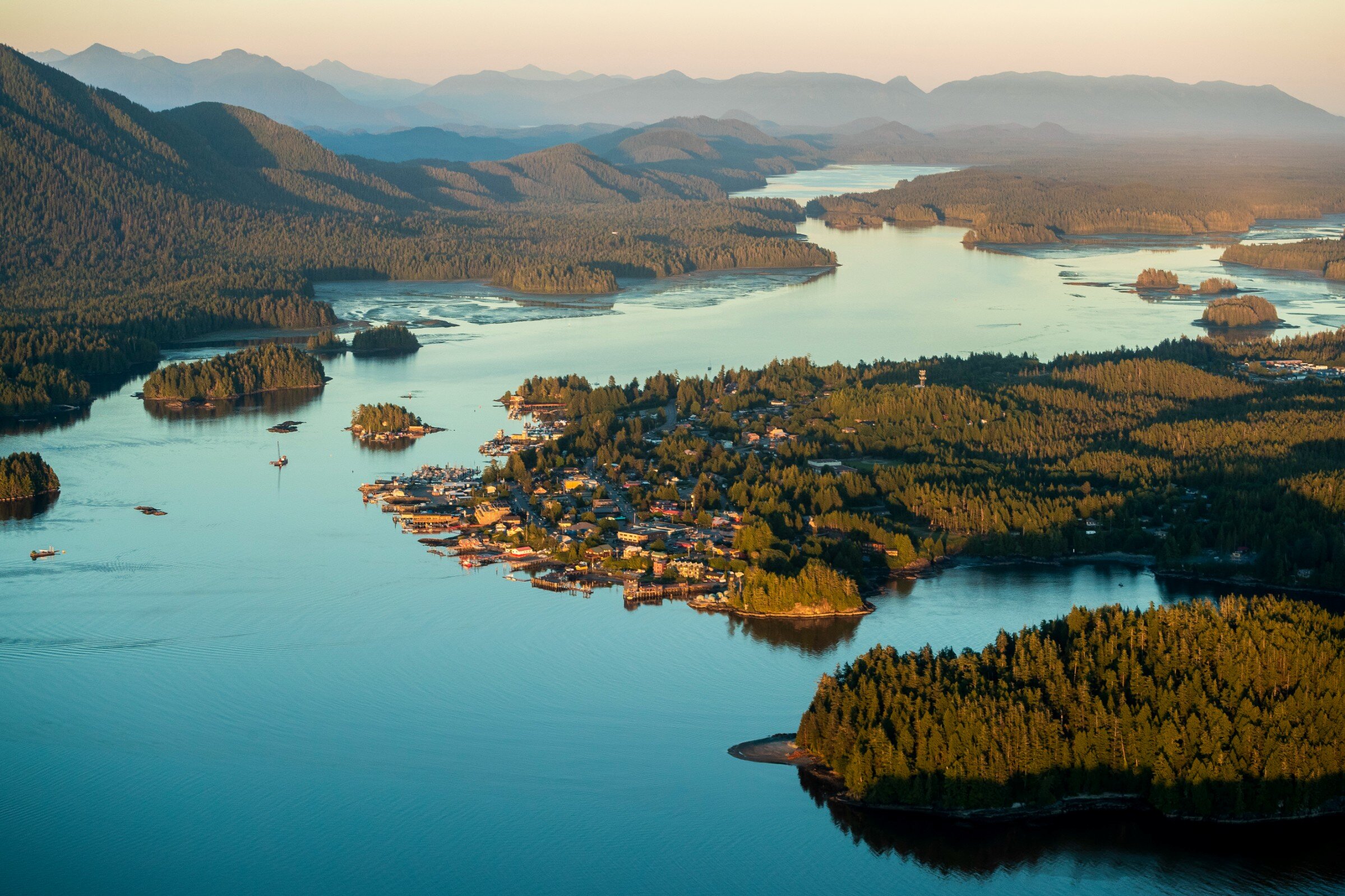 Aerial view of Tofino