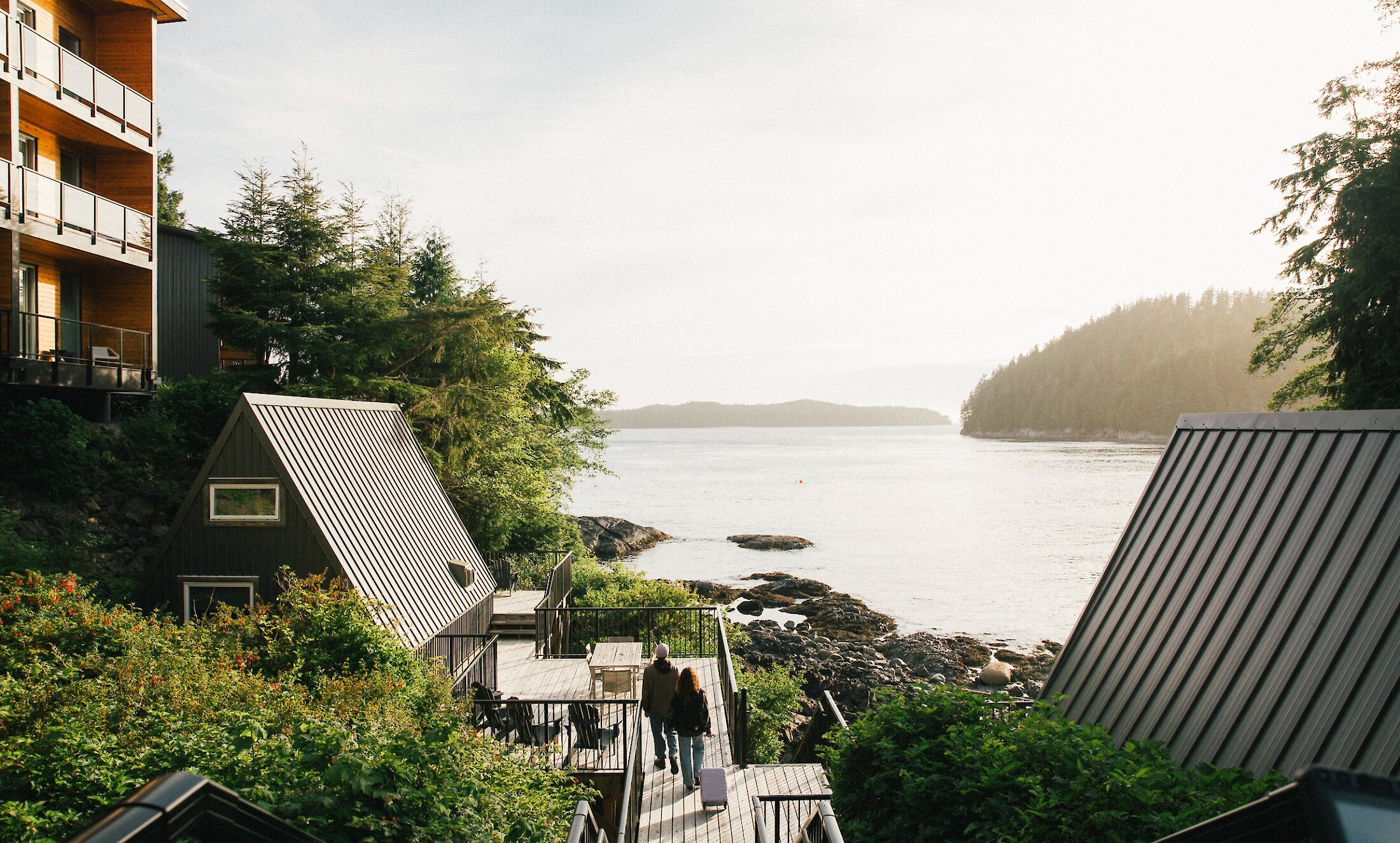 oceanfront a-frame cottage and large deck